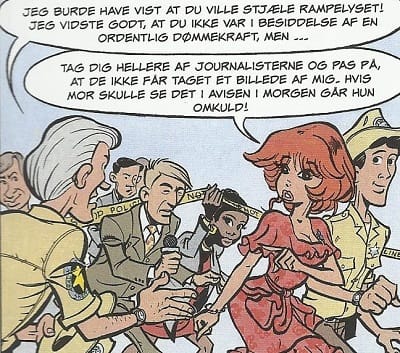 Rubine og et knippe journalister